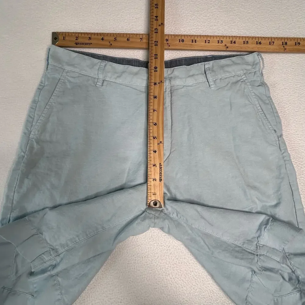 Faherty Men's Size 32 Malibu Linen Blend Chino Shorts Light Blue